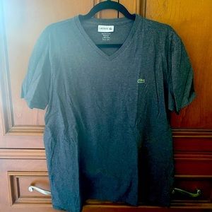 Lacoste Grey V-Neck T-shirt lightly worn